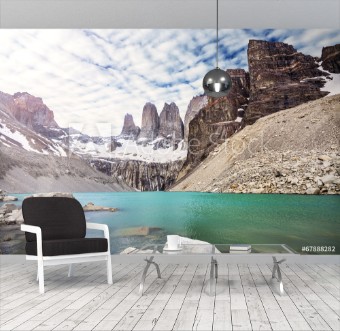 Picture of Mountains and lake in Torres del Paine National Park Patagonia Chile